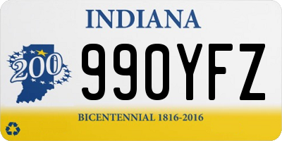 IN license plate 990YFZ