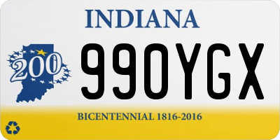 IN license plate 990YGX