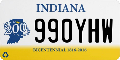 IN license plate 990YHW