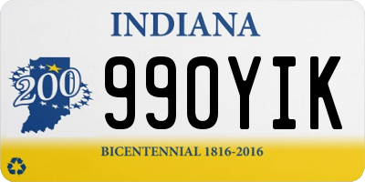 IN license plate 990YIK