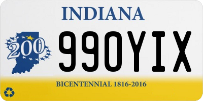 IN license plate 990YIX