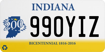 IN license plate 990YIZ