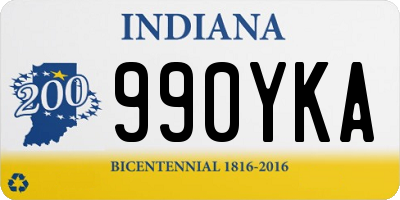 IN license plate 990YKA