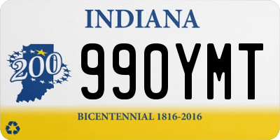 IN license plate 990YMT