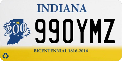 IN license plate 990YMZ