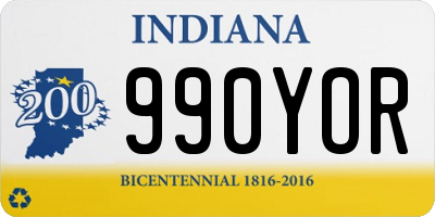 IN license plate 990YOR