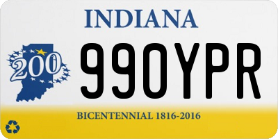 IN license plate 990YPR