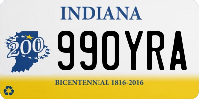 IN license plate 990YRA