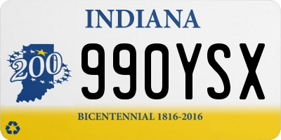 IN license plate 990YSX