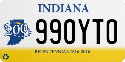 IN license plate 990YTO