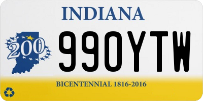 IN license plate 990YTW