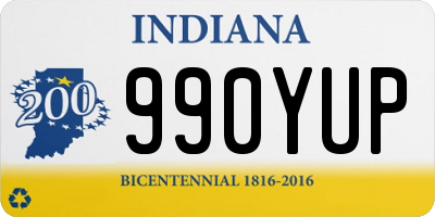 IN license plate 990YUP