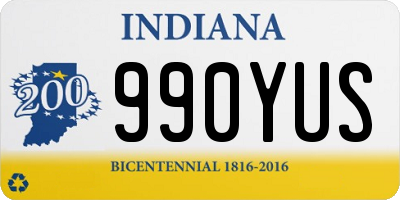 IN license plate 990YUS