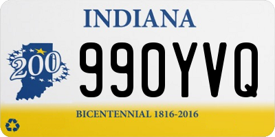 IN license plate 990YVQ