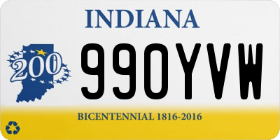 IN license plate 990YVW