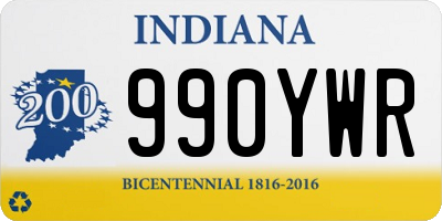 IN license plate 990YWR