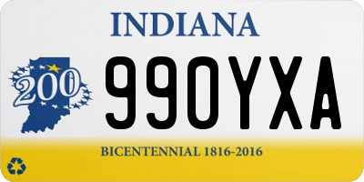 IN license plate 990YXA