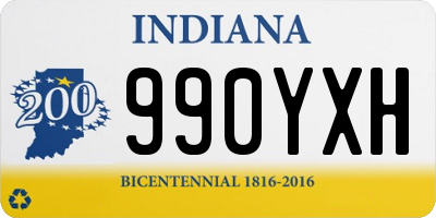 IN license plate 990YXH