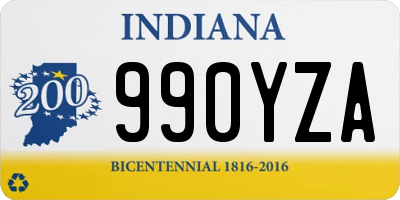 IN license plate 990YZA