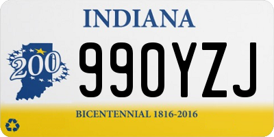 IN license plate 990YZJ