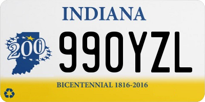 IN license plate 990YZL