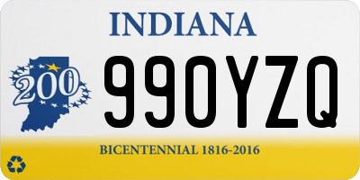 IN license plate 990YZQ