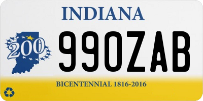 IN license plate 990ZAB