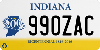 IN license plate 990ZAC