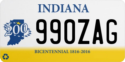 IN license plate 990ZAG