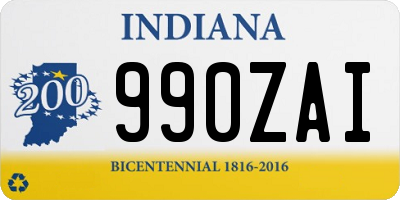 IN license plate 990ZAI