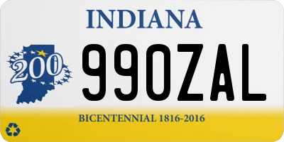 IN license plate 990ZAL