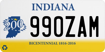 IN license plate 990ZAM