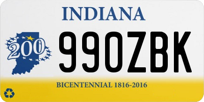 IN license plate 990ZBK