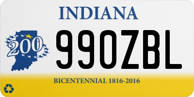 IN license plate 990ZBL