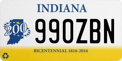 IN license plate 990ZBN