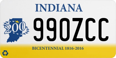 IN license plate 990ZCC