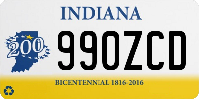 IN license plate 990ZCD