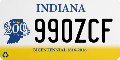 IN license plate 990ZCF