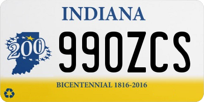 IN license plate 990ZCS