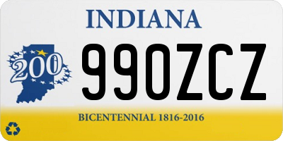 IN license plate 990ZCZ