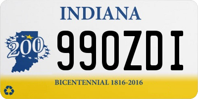 IN license plate 990ZDI