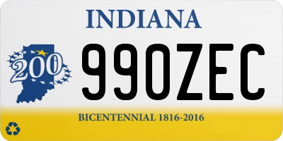 IN license plate 990ZEC