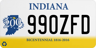 IN license plate 990ZFD