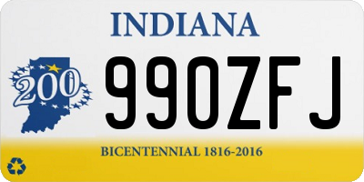 IN license plate 990ZFJ