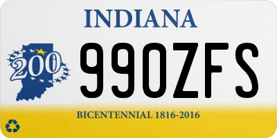 IN license plate 990ZFS