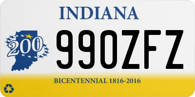 IN license plate 990ZFZ