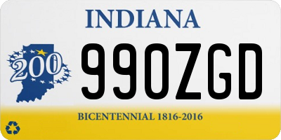 IN license plate 990ZGD