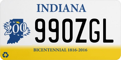 IN license plate 990ZGL