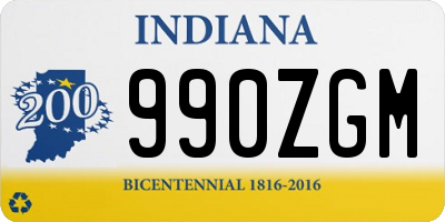 IN license plate 990ZGM