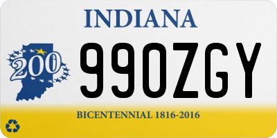 IN license plate 990ZGY